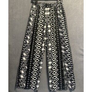 EARTHBOUND Trading Co Palazzo Pants Womens Size M Black White Resort Festival